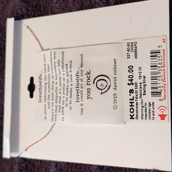 New Love this Life Be Inspired Sterling Silver 16"*2" adjustable chain - Picture 3 of 3